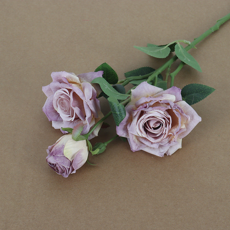 Künstliche Rosen in Ölmalerei-Optik, 54cm, realistisch, für Hochzeiten, Dekoration, Fotografie, 2er Set