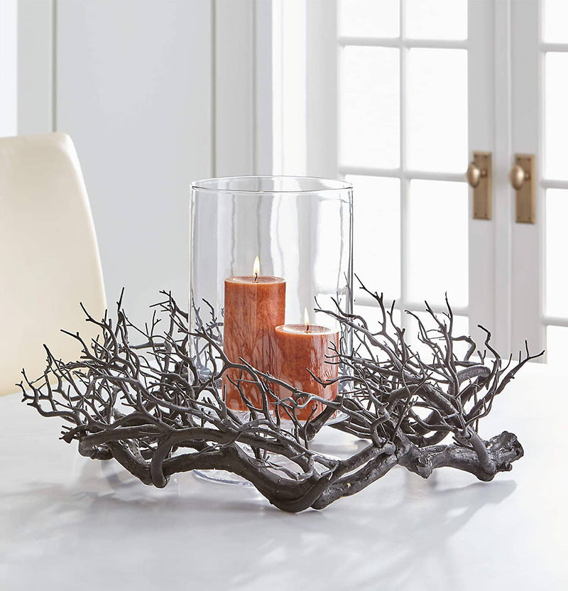 Schwarzer Zweig Kranz 43cm, realistisch, ideal für Halloween Deko, Hochzeiten, Events, Innenräume
