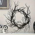 Schwarzer Zweig Kranz 43cm, realistisch, ideal für Halloween Deko, Hochzeiten, Events, Innenräume
