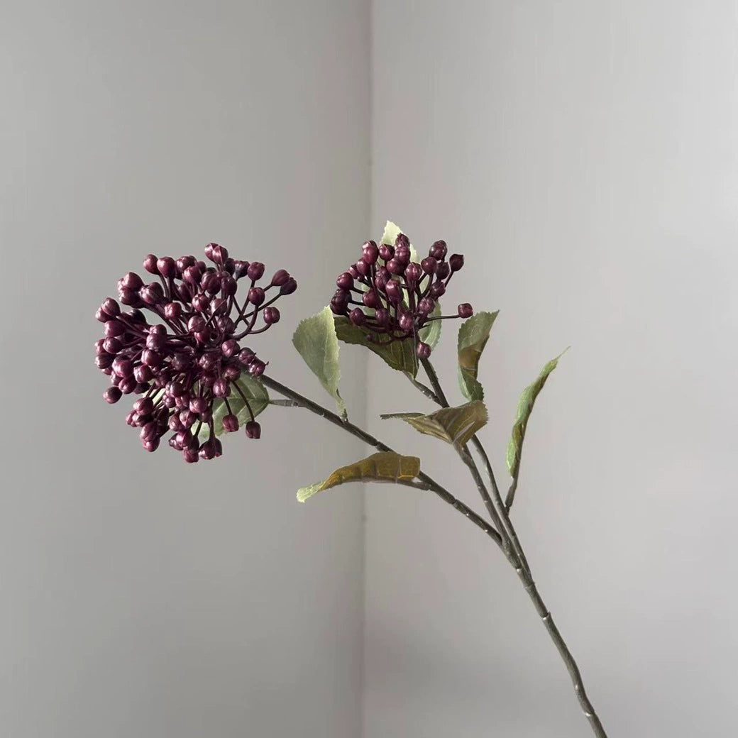 Kunst-Hortensie 54cm in Herbstfarben, Täuschend Echte Kunstblume mit 2 Blütenköpfen (Ø 9/8cm), Ideal für Deko, Hochzeit, Floristik & Gewerbe