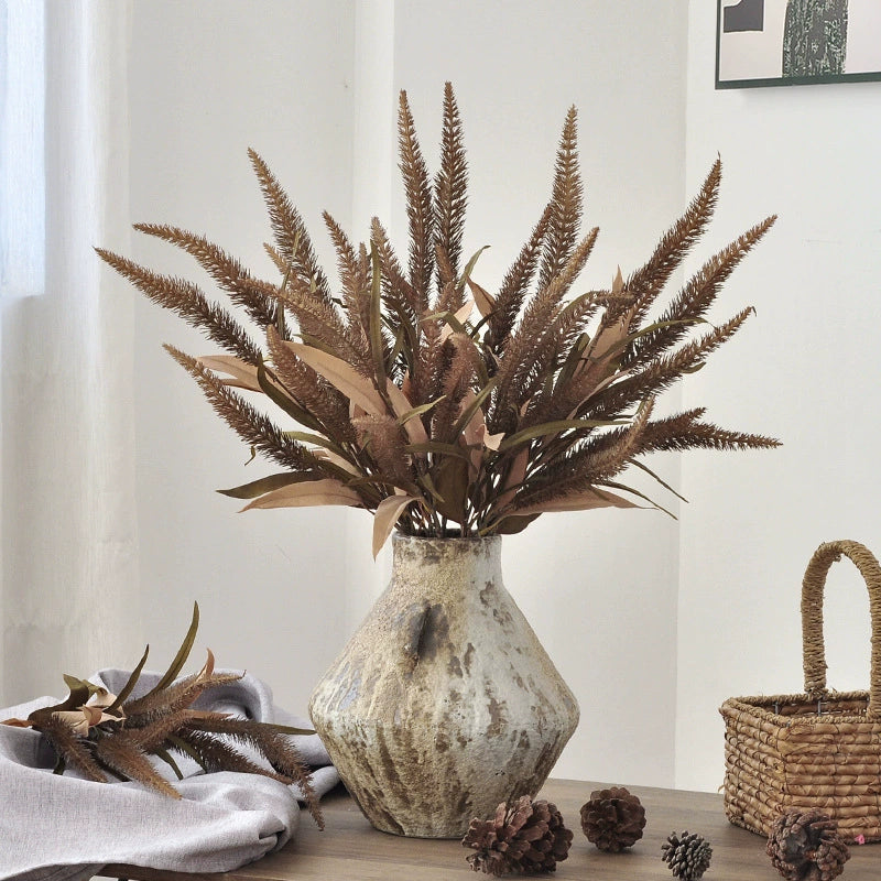 Künstliches Lampenputzergras 70 cm, Deko Fuchsschwanzgras in Herbstfarben, Täuschend Echte Kunstpflanze für Vase, Hochzeit, Gestecke, Raumdeko
