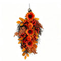 Herbstgirlande Künstlich 55cm, Täuschend Echter Hängeschmuck mit Ahornblättern, Kürbis & Zapfen, Herbstdeko für Tür, Wand, Erntedank & Halloween