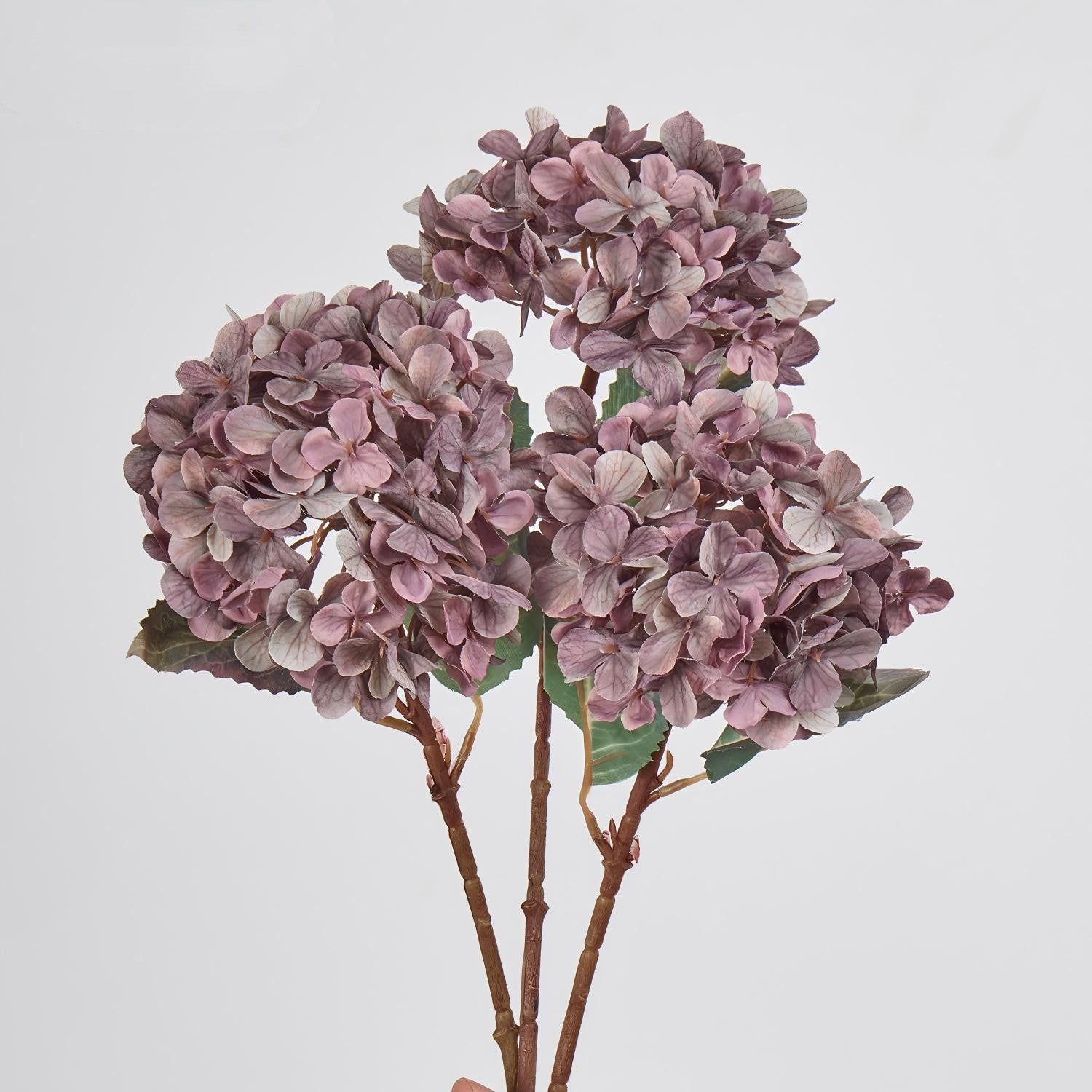 3er Set Herbst-Hortensien, realistische Seidenblumen, Höhe 40cm, Durchmesser 15cm, ideal für Hochzeiten, Dekoration und Floristik