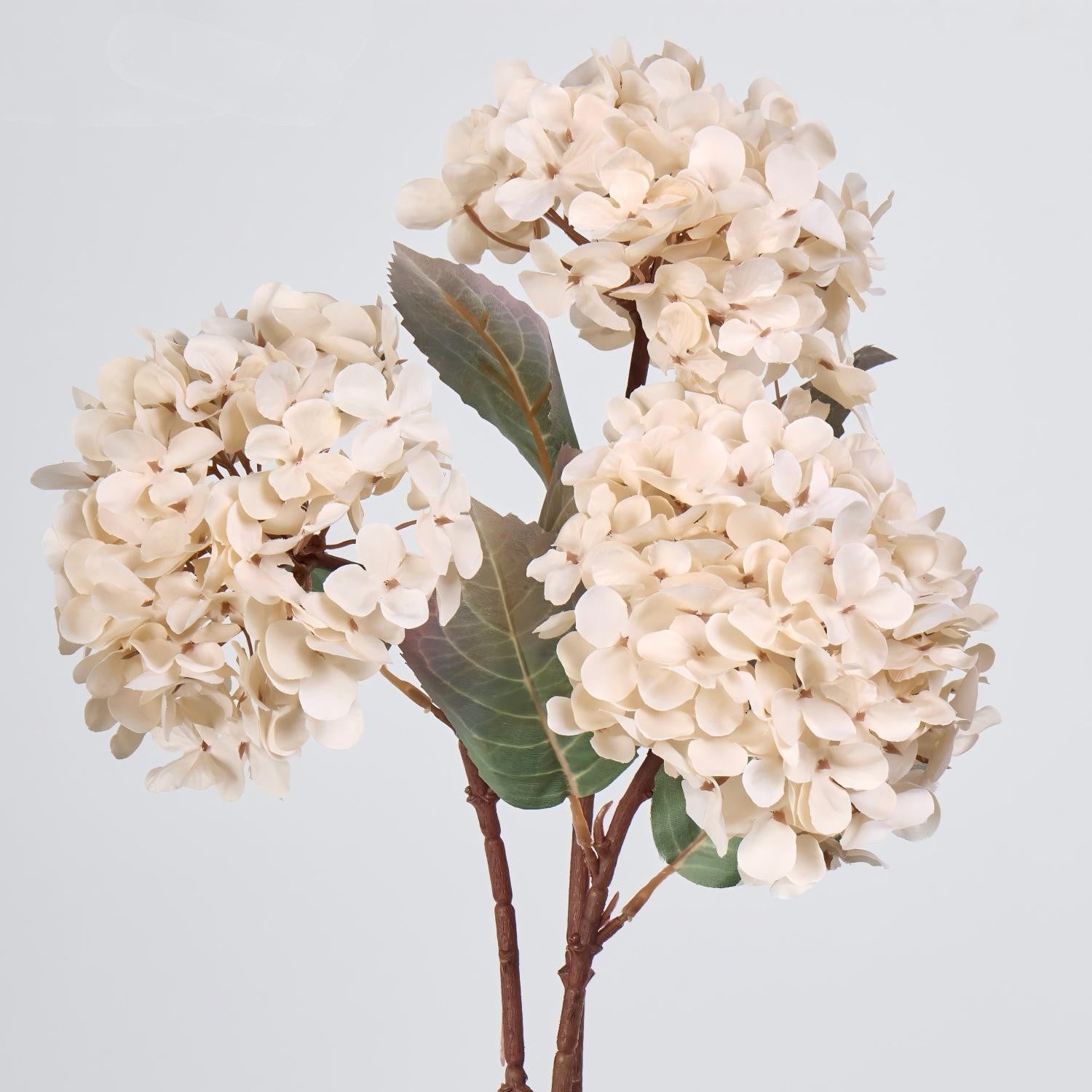 3er Set Herbst-Hortensien, realistische Seidenblumen, Höhe 40cm, Durchmesser 15cm, ideal für Hochzeiten, Dekoration und Floristik