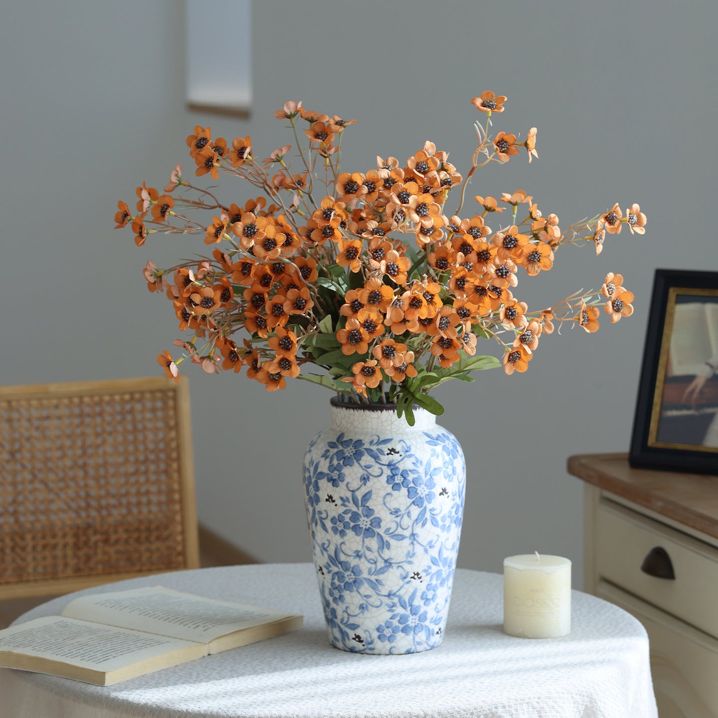 Künstliche Winterblüte 60 cm, realistisch, langlebig, ideal für Hochzeiten, Veranstaltungen, Dekoration