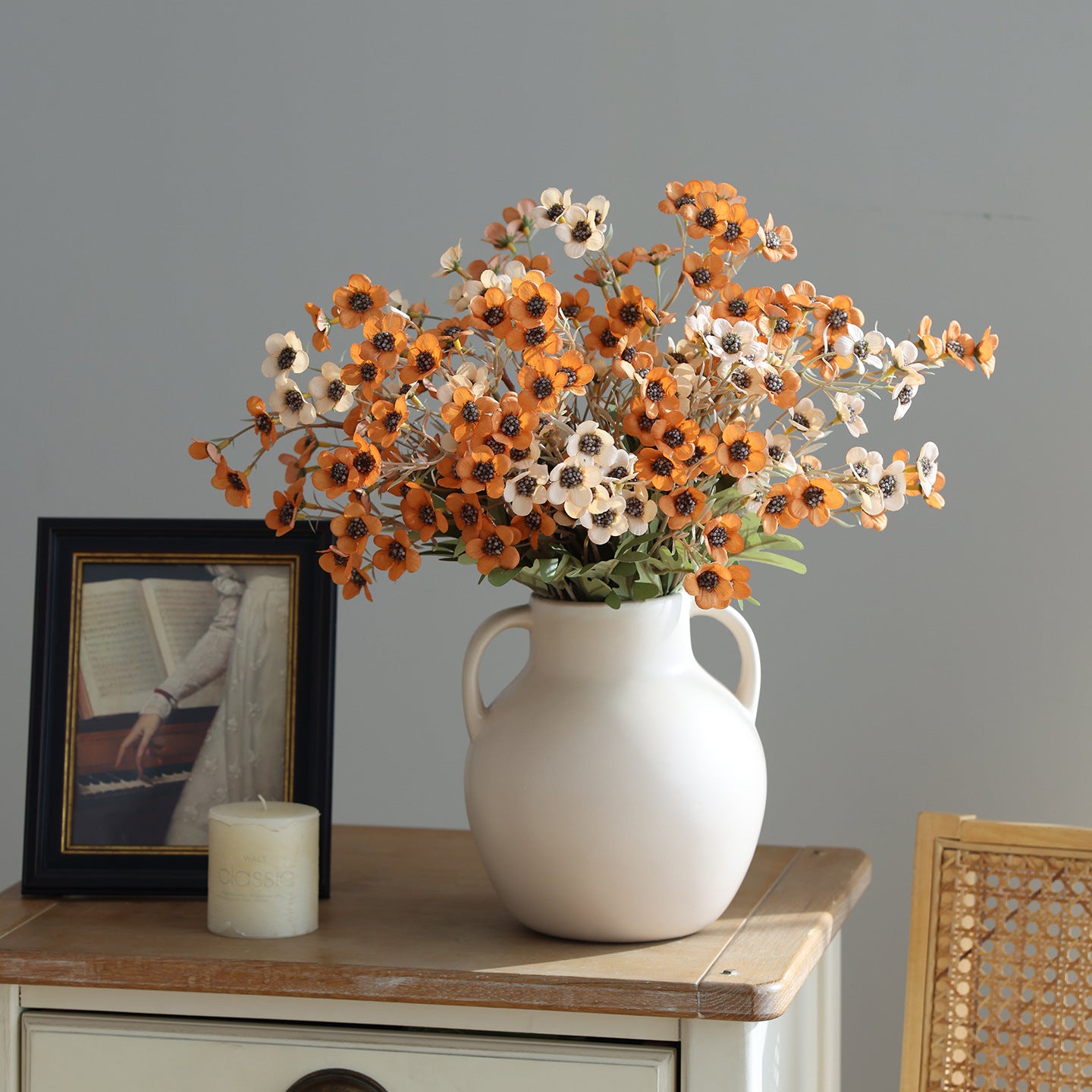 Künstliche Winterblüte 60 cm, realistisch, langlebig, ideal für Hochzeiten, Veranstaltungen, Dekoration