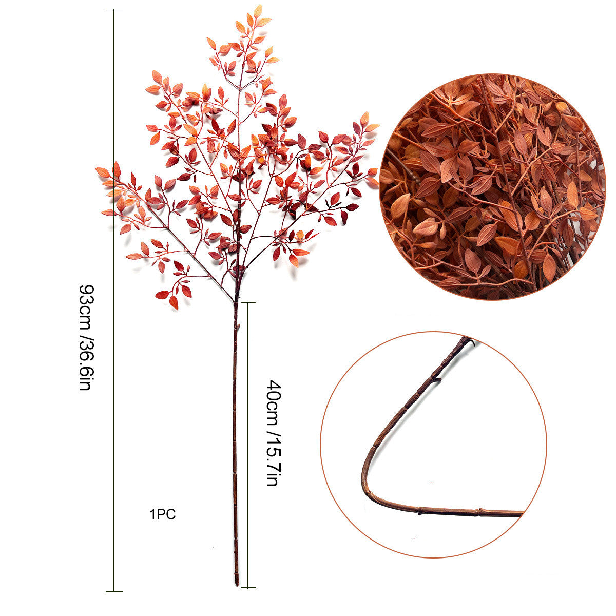 Künstliche Nandina Domestica 93 cm, realistische Optik, ideal für Hochzeiten, Veranstaltungen und Zuhause, langlebig, pflegeleicht, dekorativ