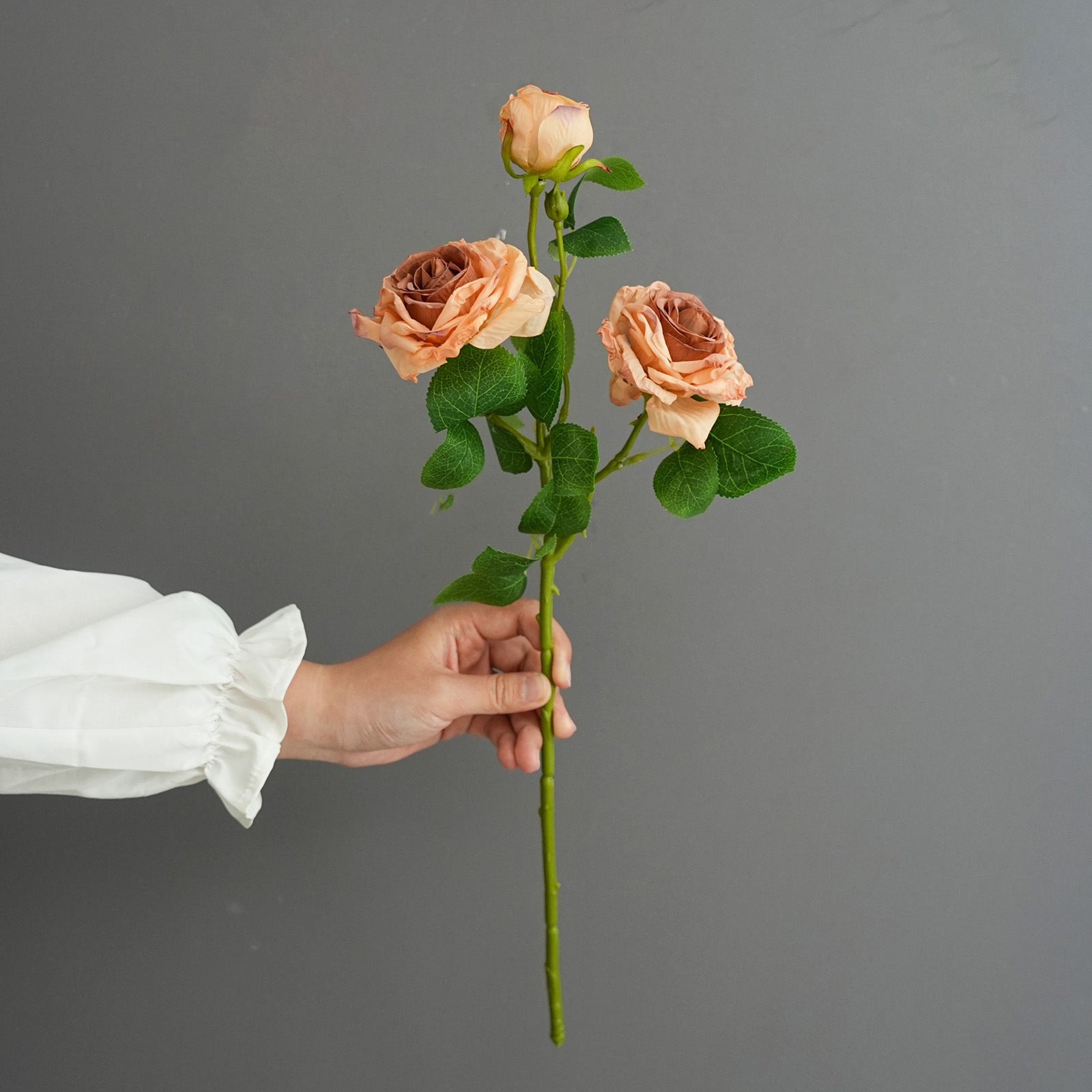 Faux-Blüten Rosenstrauß, 53 cm, realistisch, Vintage-Stil, Hochzeitsdekoration, Wohnaccessoire, Café, Restaurant, Einzelhandel