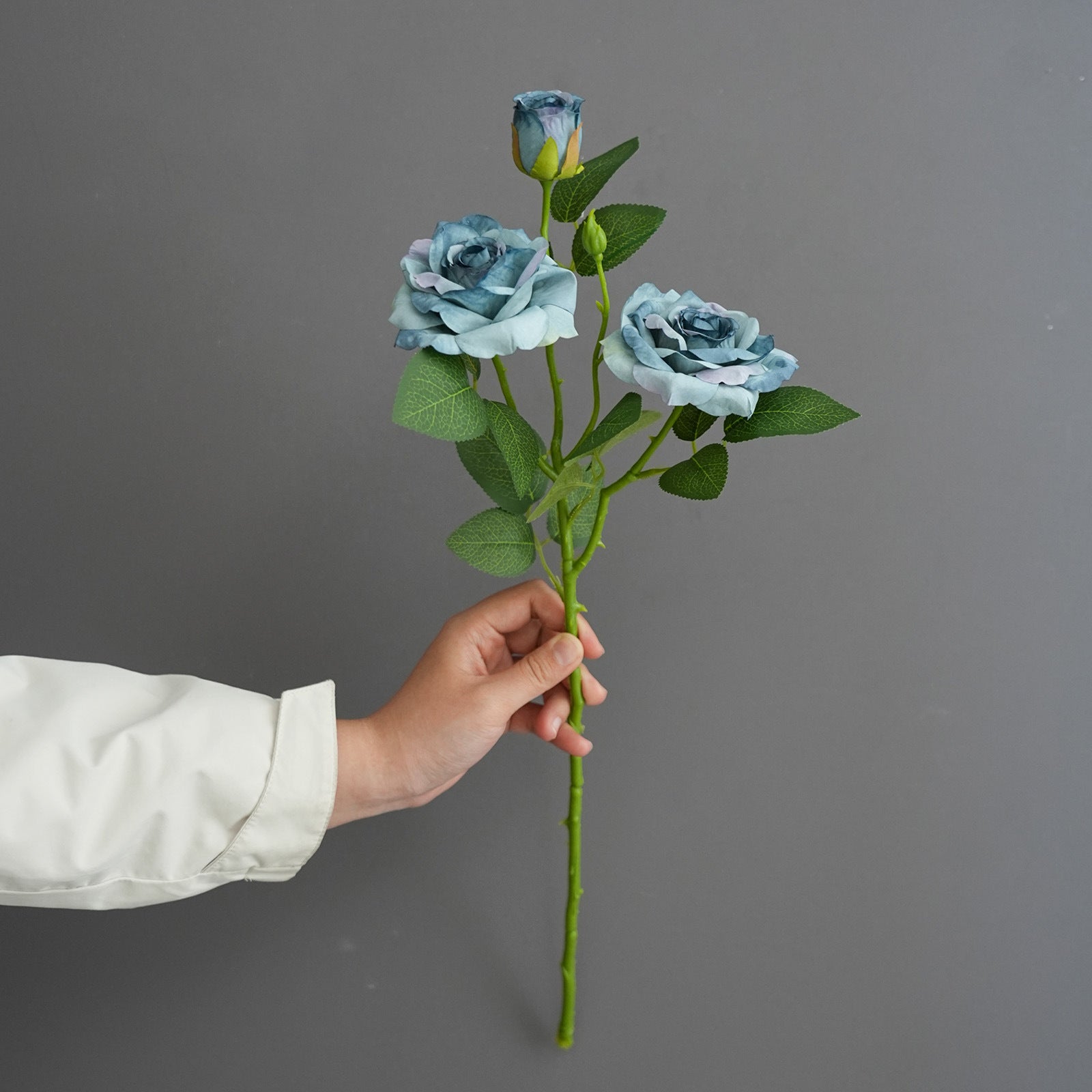 Faux-Blüten Rosenstrauß, 53 cm, realistisch, Vintage-Stil, Hochzeitsdekoration, Wohnaccessoire, Café, Restaurant, Einzelhandel