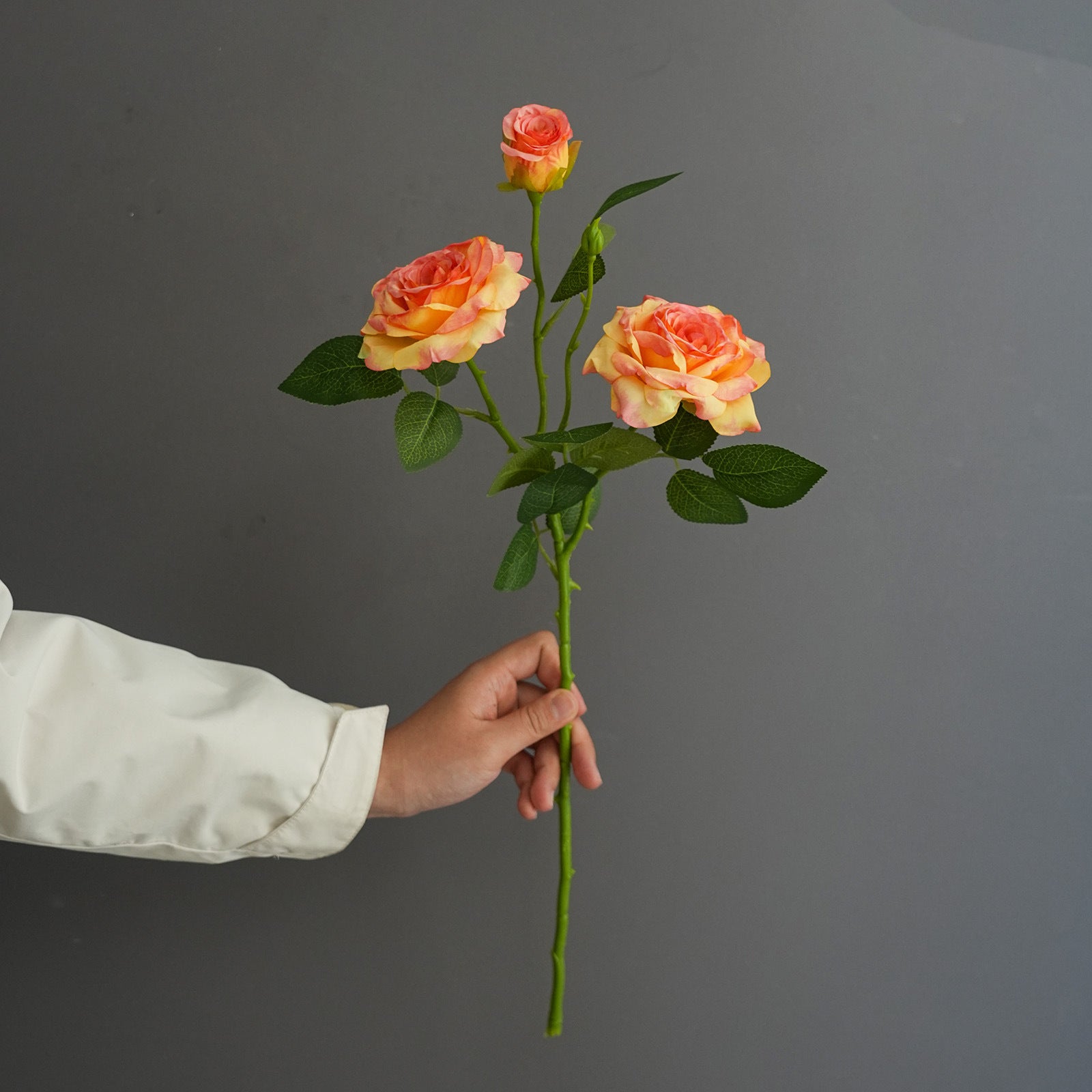 Faux-Blüten Rosenstrauß, 53 cm, realistisch, Vintage-Stil, Hochzeitsdekoration, Wohnaccessoire, Café, Restaurant, Einzelhandel