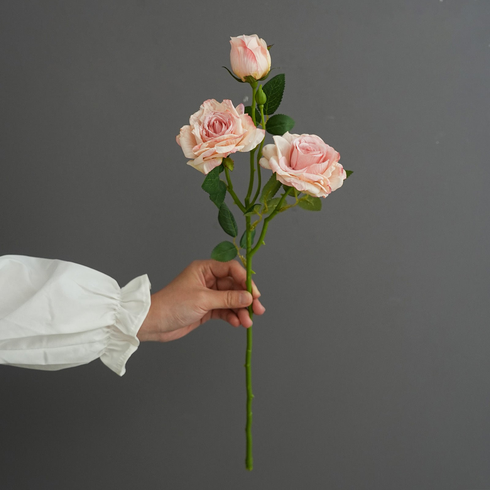Faux-Blüten Rosenstrauß, 53 cm, realistisch, Vintage-Stil, Hochzeitsdekoration, Wohnaccessoire, Café, Restaurant, Einzelhandel
