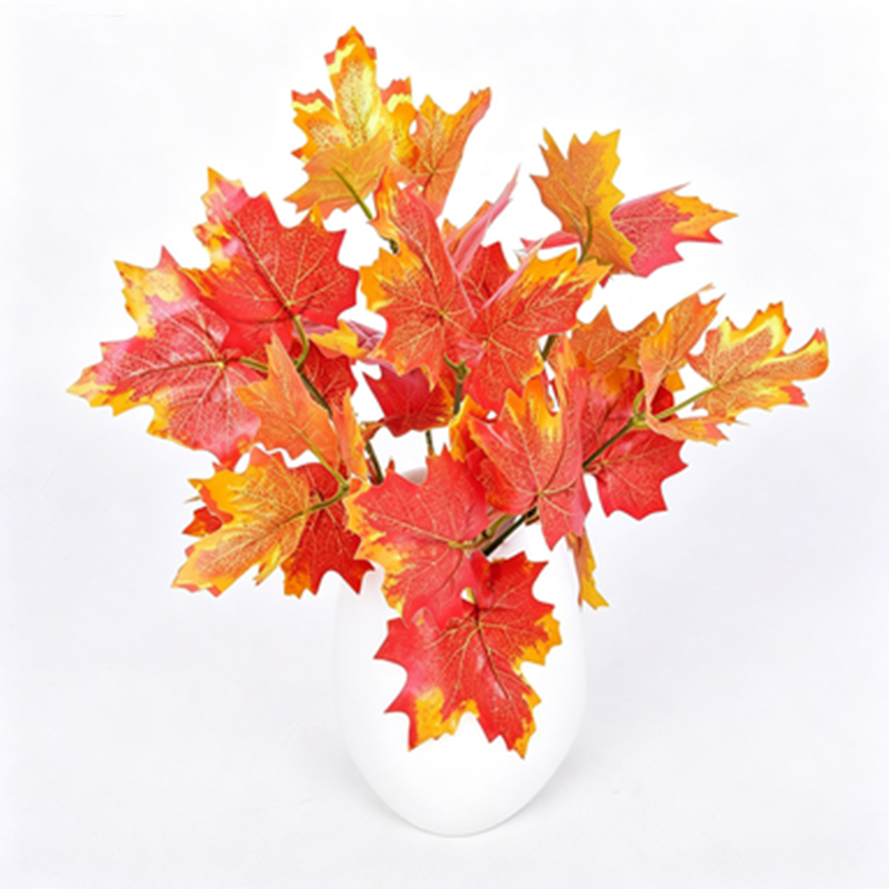 Künstliche Ahornblätter 2er-Set, 30 cm, Realistische Ahorn-Zweige für Herbstdeko, Tischdeko, Gestecke & Hochzeit, Kunstblätter