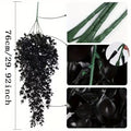 Schwarze Eukalyptus Hängepflanze, 76 cm, Täuschend echte künstliche Girlande für Wanddeko, Hochzeit, Gastronomie & Events