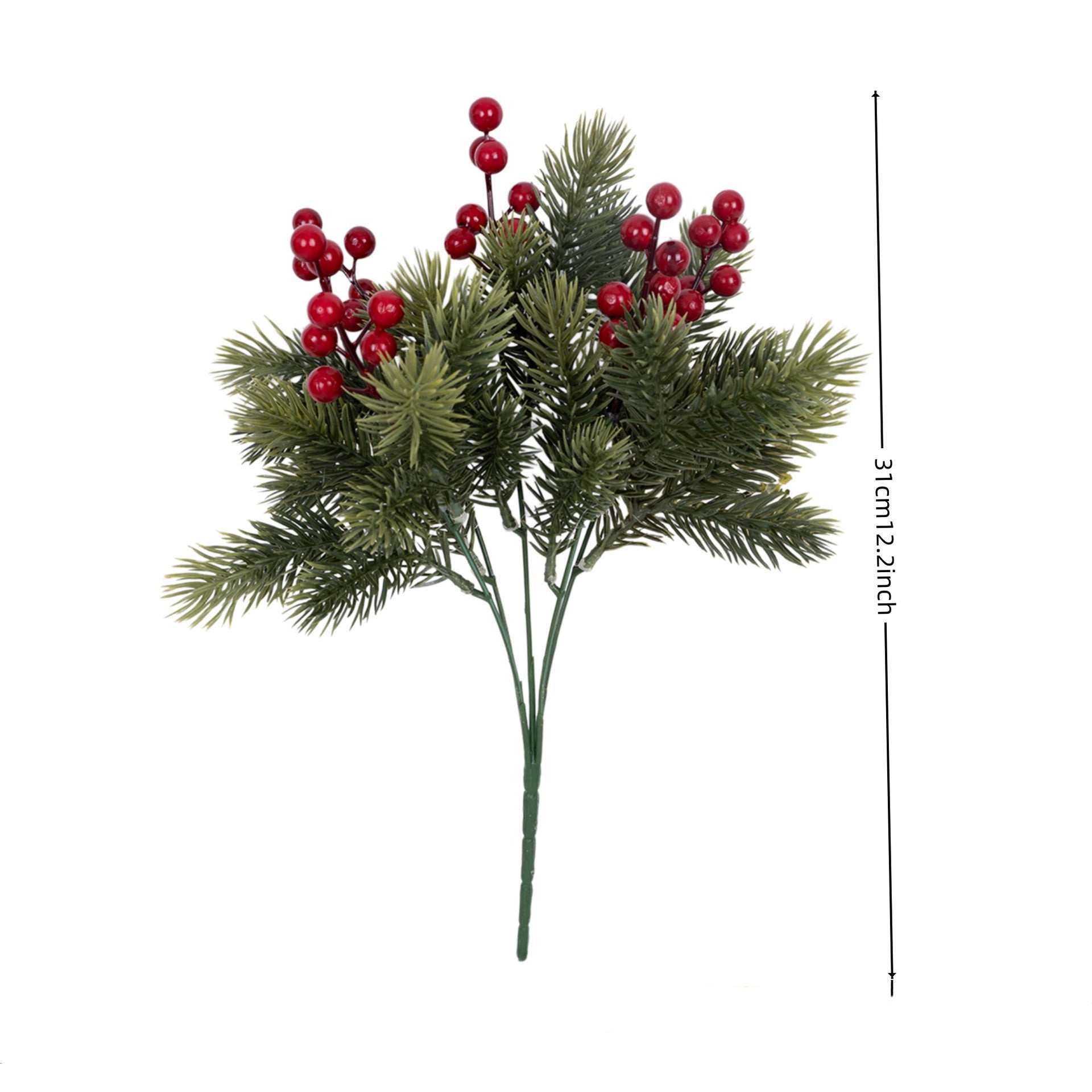 Künstliche Beeren Zweige (2er-Set, 36/31 cm), Realistischer Deko-Strauß mit roten Beeren für Vase, Herbst & Weihnachten, Gestecke