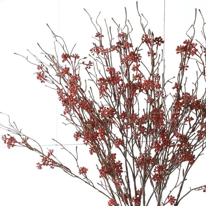 Faux Zweig mit Beeren, 88 cm, realistische Optik, ideal für Hochzeiten, Cafés, Wohnaccessoires, saisonale Dekoration