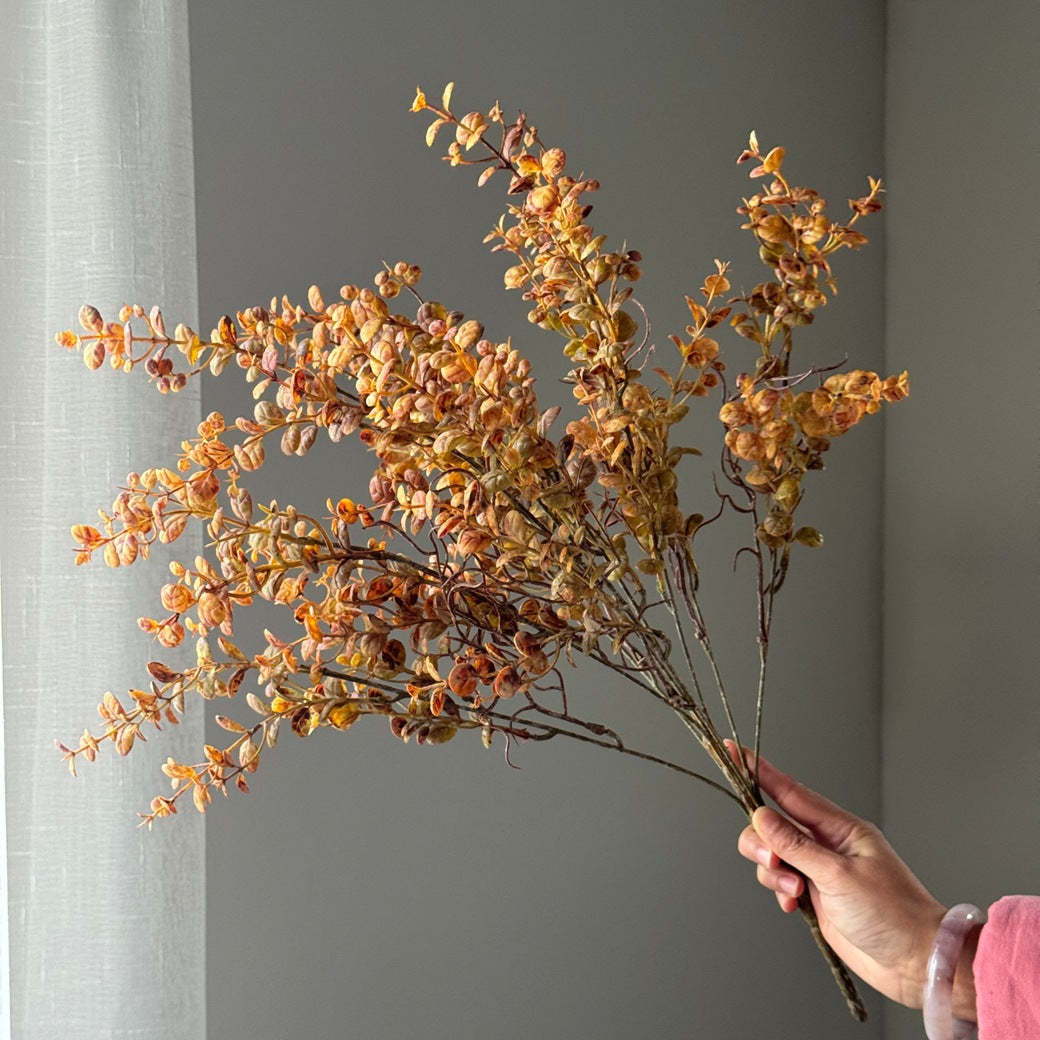 Eukalyptus Zweig künstlich 60 cm, Vintage Schneeflocken Eukalyptus, realistischer Kunstzweig für Vase, Hochzeit Deko, Gestecke & Floristik