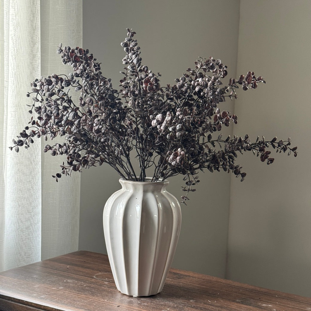 Eukalyptus Zweig künstlich 60 cm, Vintage Schneeflocken Eukalyptus, realistischer Kunstzweig für Vase, Hochzeit Deko, Gestecke & Floristik