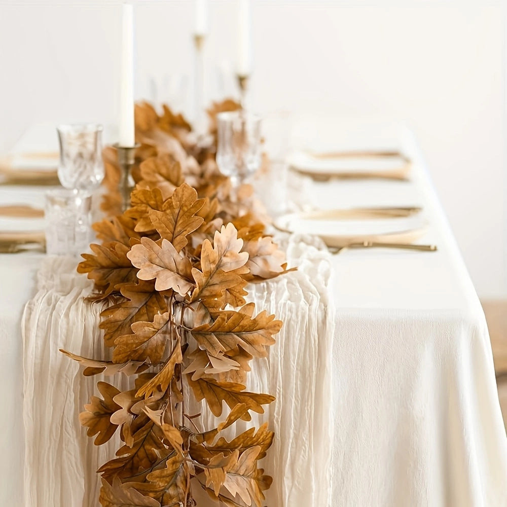 Künstliche Chrysanthemen-Girlande, 245 cm lange Blätterranke, Täuschend echt für Herbstdeko, Hochzeit, Gastronomie & Eventfloristik