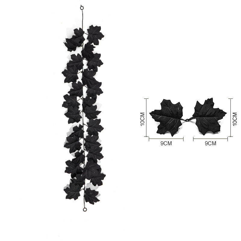 Künstliche schwarze Ahornblätter Ranken, 100cm, 180cm, 200cm, langlebig und realistisch, ideal für Hochzeiten, Dekoration, Einzelhandel, Cafés