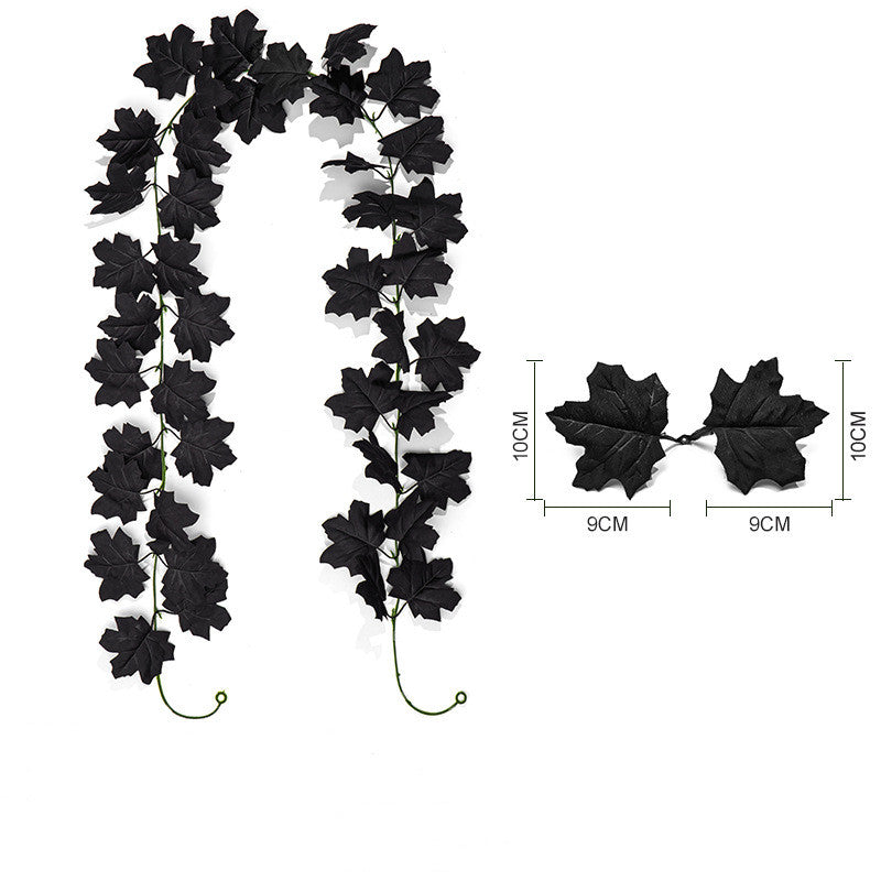 Künstliche schwarze Ahornblätter Ranken, 100cm, 180cm, 200cm, langlebig und realistisch, ideal für Hochzeiten, Dekoration, Einzelhandel, Cafés