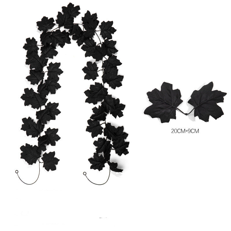Künstliche schwarze Ahornblätter Ranken, 100cm, 180cm, 200cm, langlebig und realistisch, ideal für Hochzeiten, Dekoration, Einzelhandel, Cafés