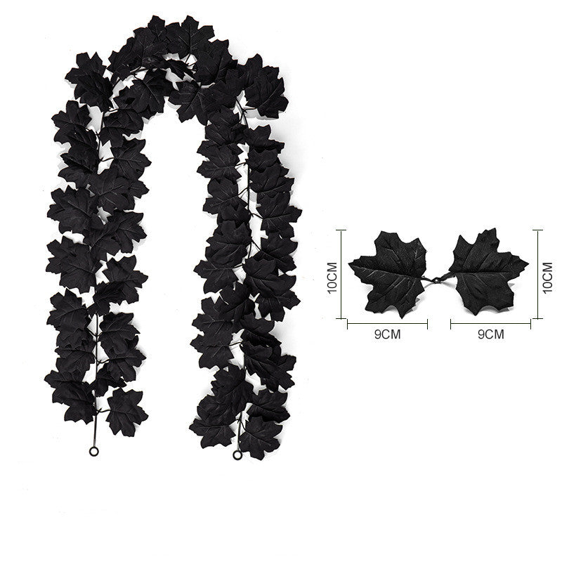Künstliche schwarze Ahornblätter Ranken, 100cm, 180cm, 200cm, langlebig und realistisch, ideal für Hochzeiten, Dekoration, Einzelhandel, Cafés