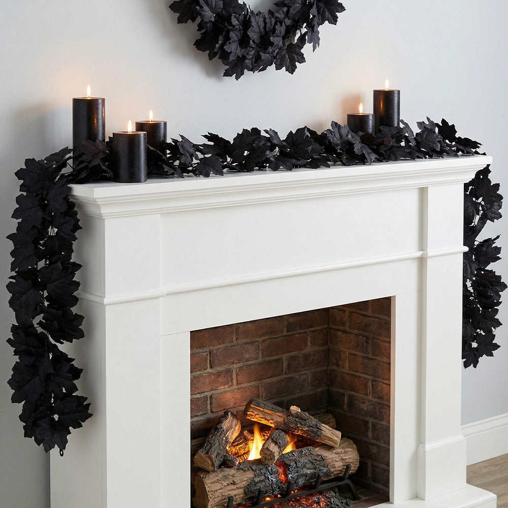 Künstliche schwarze Ahornblätter Ranken, 100cm, 180cm, 200cm, langlebig und realistisch, ideal für Hochzeiten, Dekoration, Einzelhandel, Cafés