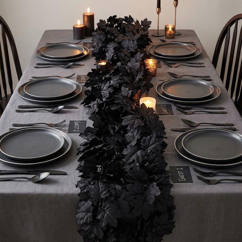 Künstliche schwarze Ahornblätter Ranken, 100cm, 180cm, 200cm, langlebig und realistisch, ideal für Hochzeiten, Dekoration, Einzelhandel, Cafés