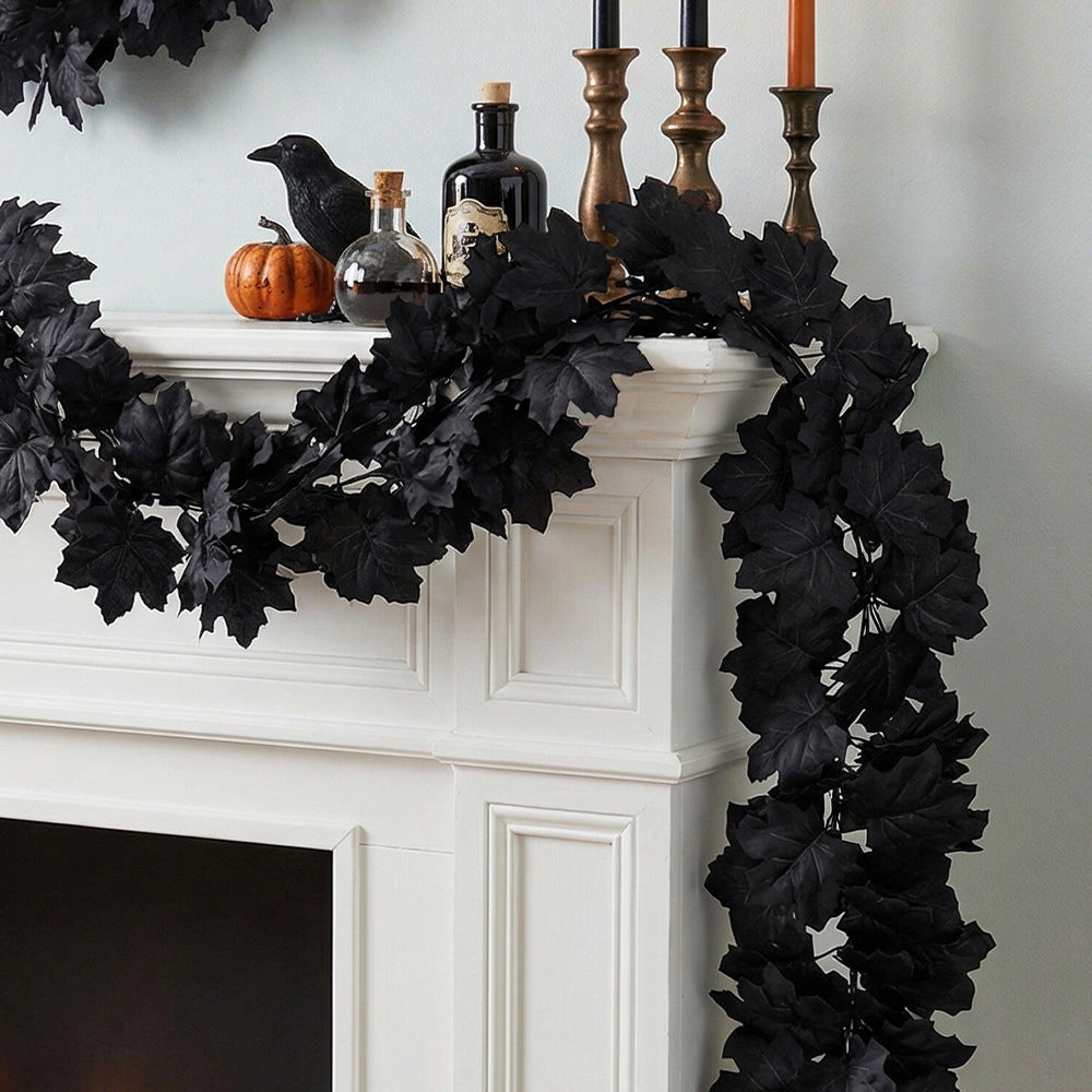 Künstliche schwarze Ahornblätter Ranken, 100cm, 180cm, 200cm, langlebig und realistisch, ideal für Hochzeiten, Dekoration, Einzelhandel, Cafés