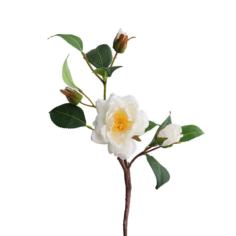 Künstliche 52cm Camellia Blume, Realistische Seidenblume, Hochwertige Deko für Hochzeit, Café, Einzelhandel, Romantisches Ambiente