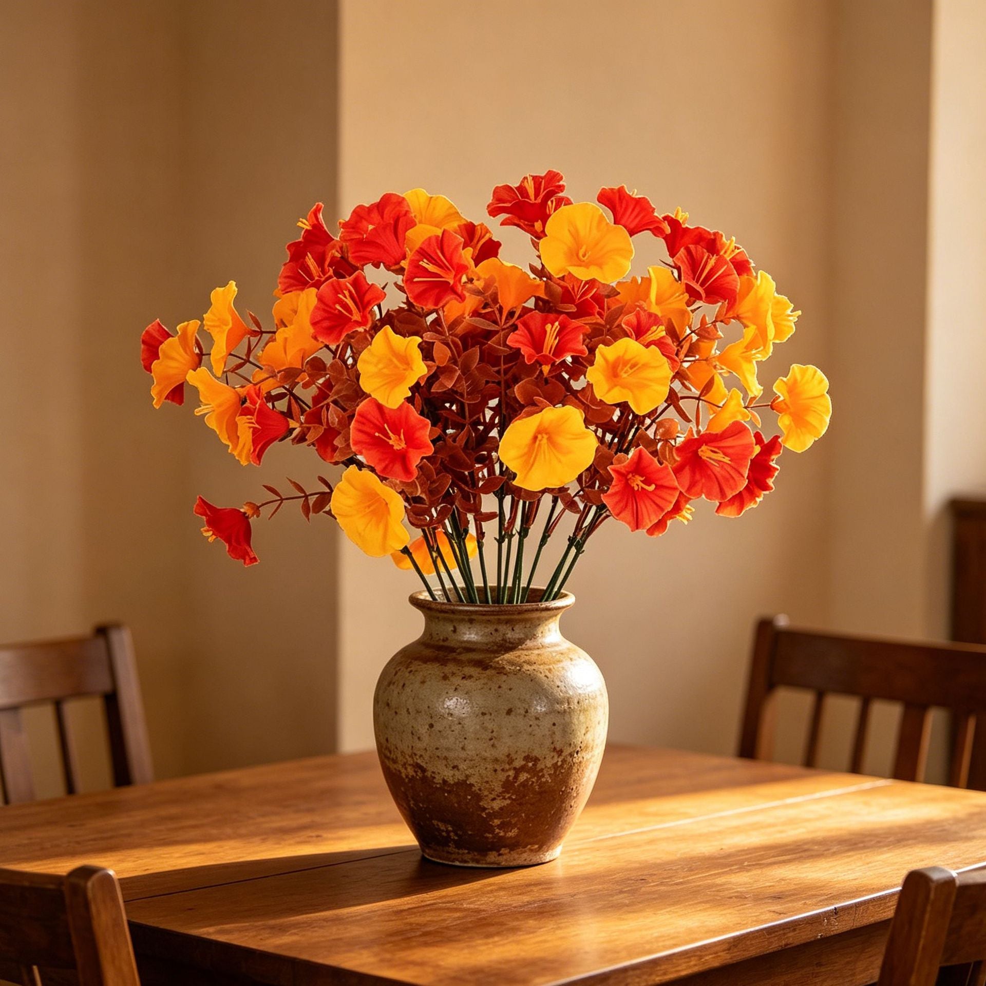16 Köpfe Herbst-Knöterich, 35 cm, hochwertige Kunstblumen, ideal für Hochzeiten, Cafés, Innenräume, langlebig und pflegeleicht