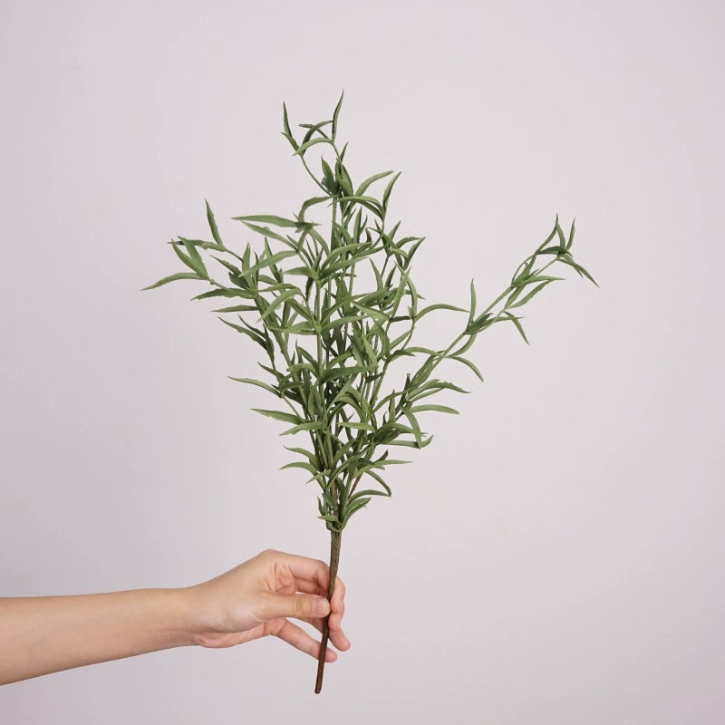 Künstlicher Rosmarin Zweig 44cm, Naturgetreue Kunstpflanze für Dekoration, Gestecke & Floristik, Hochwertiger Deko-Zweig für Zuhause, Hochzeit, Gastronomie