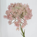 Künstliche Pusteblume 47 cm, Allium Kunstblume beflockt, täuschend echt für Vase, Dekoration, Hochzeit, Floristik | Zierlauch in Rosa & Weiß