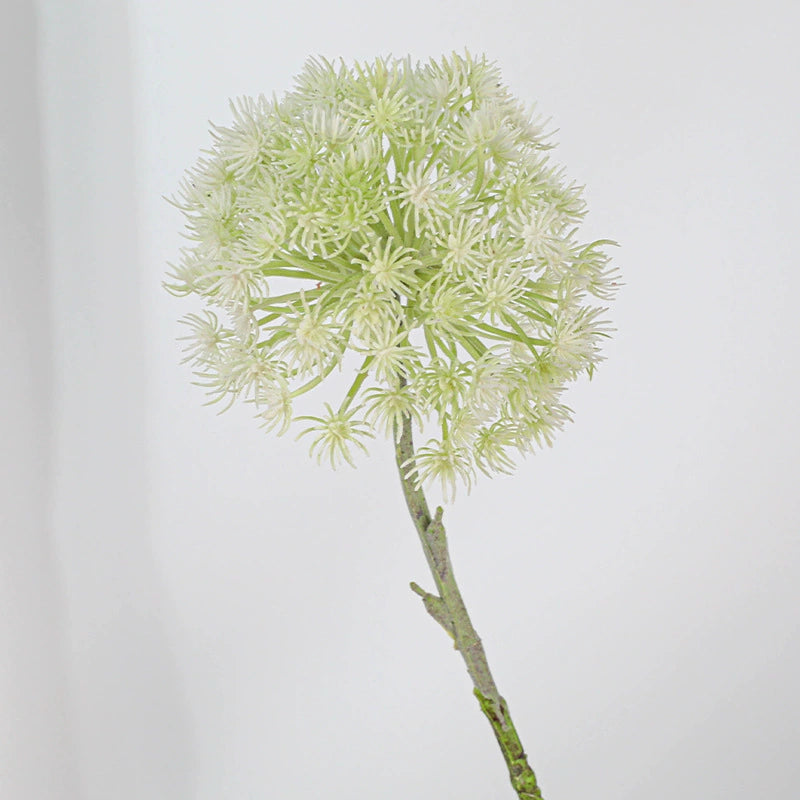 Künstliche Pusteblume 47 cm, Allium Kunstblume beflockt, täuschend echt für Vase, Dekoration, Hochzeit, Floristik | Zierlauch in Rosa & Weiß