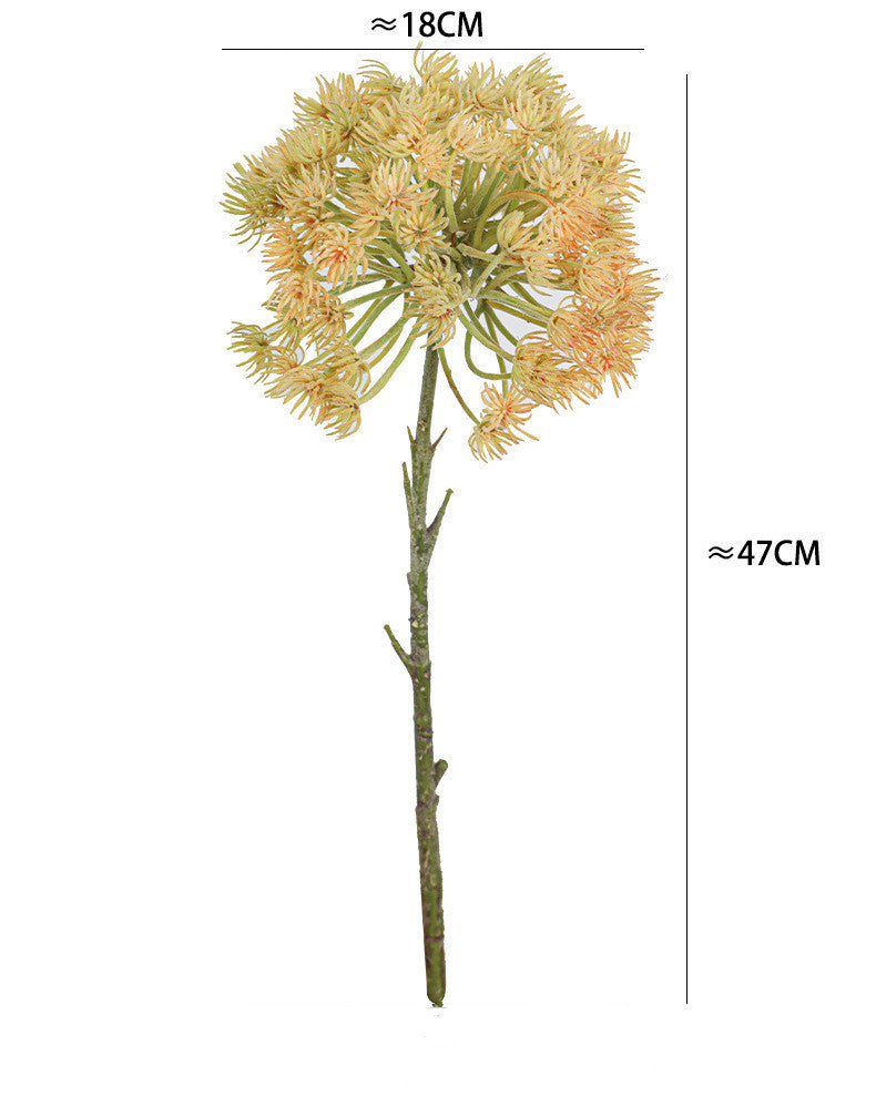 Künstliche Pusteblume 47 cm, Allium Kunstblume beflockt, täuschend echt für Vase, Dekoration, Hochzeit, Floristik | Zierlauch in Rosa & Weiß