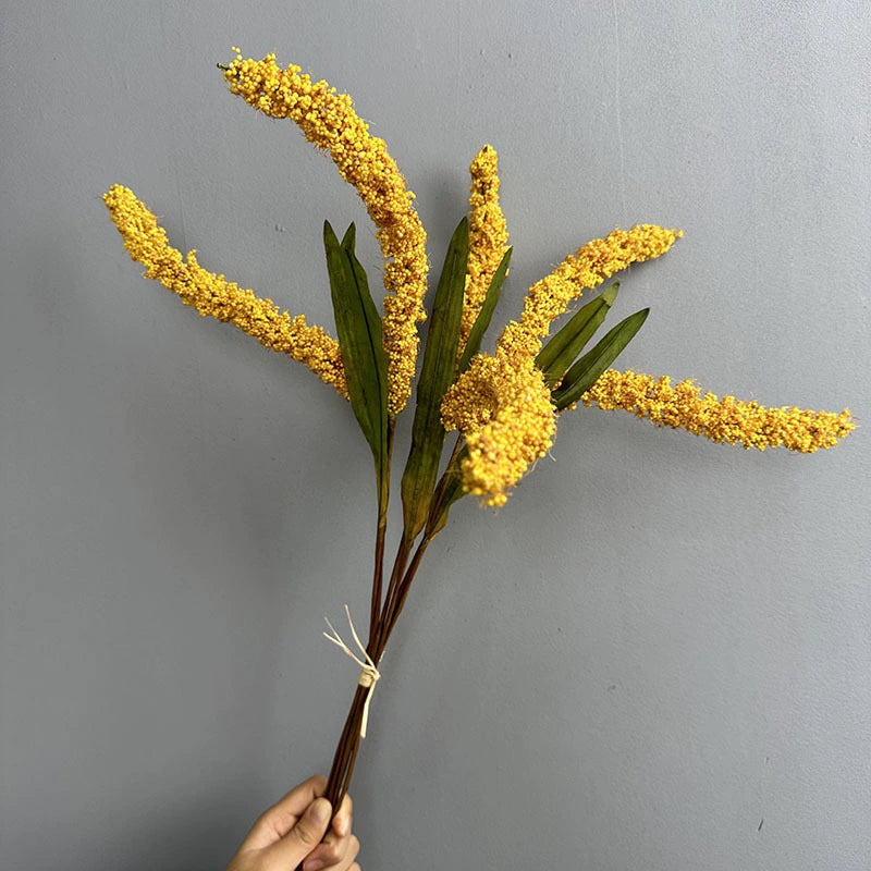 Künstliche Getreideähren 53cm, realistische Deko in Orange, Grün, Gelb, ideal für Hochzeiten, Cafés, Einzelhandel