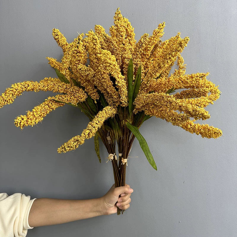 Künstliche Getreideähren 53cm, realistische Deko in Orange, Grün, Gelb, ideal für Hochzeiten, Cafés, Einzelhandel