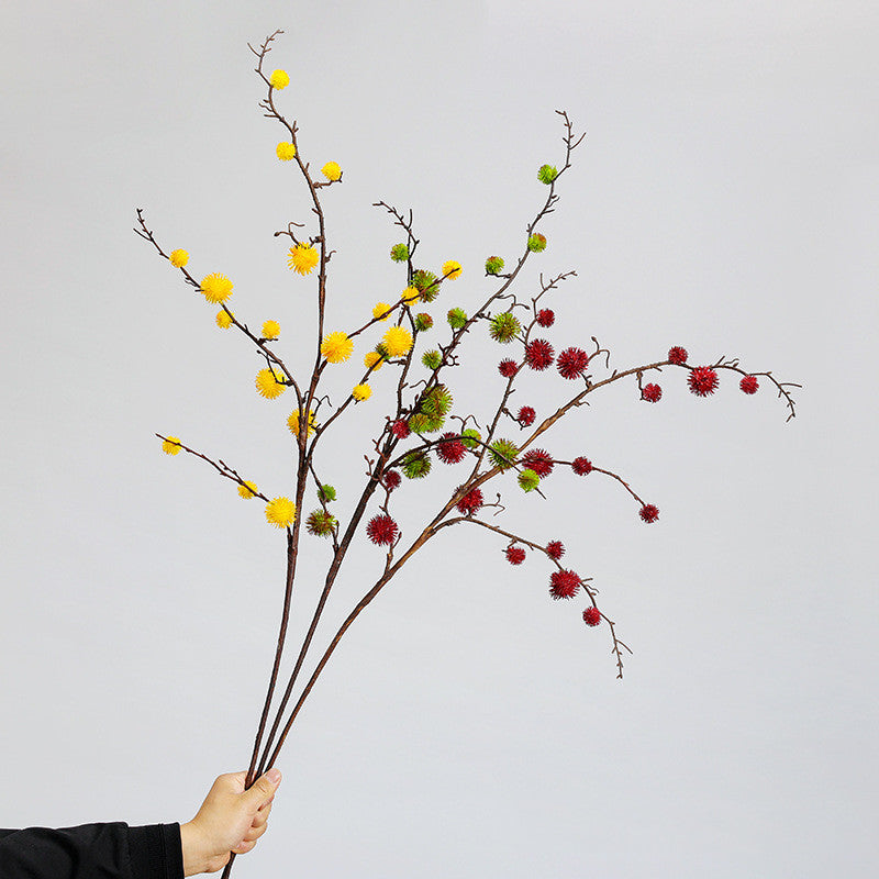 Künstliche Fruchtkugel aus Rizinus, 100cm, realistische Optik, gelb, grün, rot, ideal für Hochzeiten, Cafés, Einzelhandel