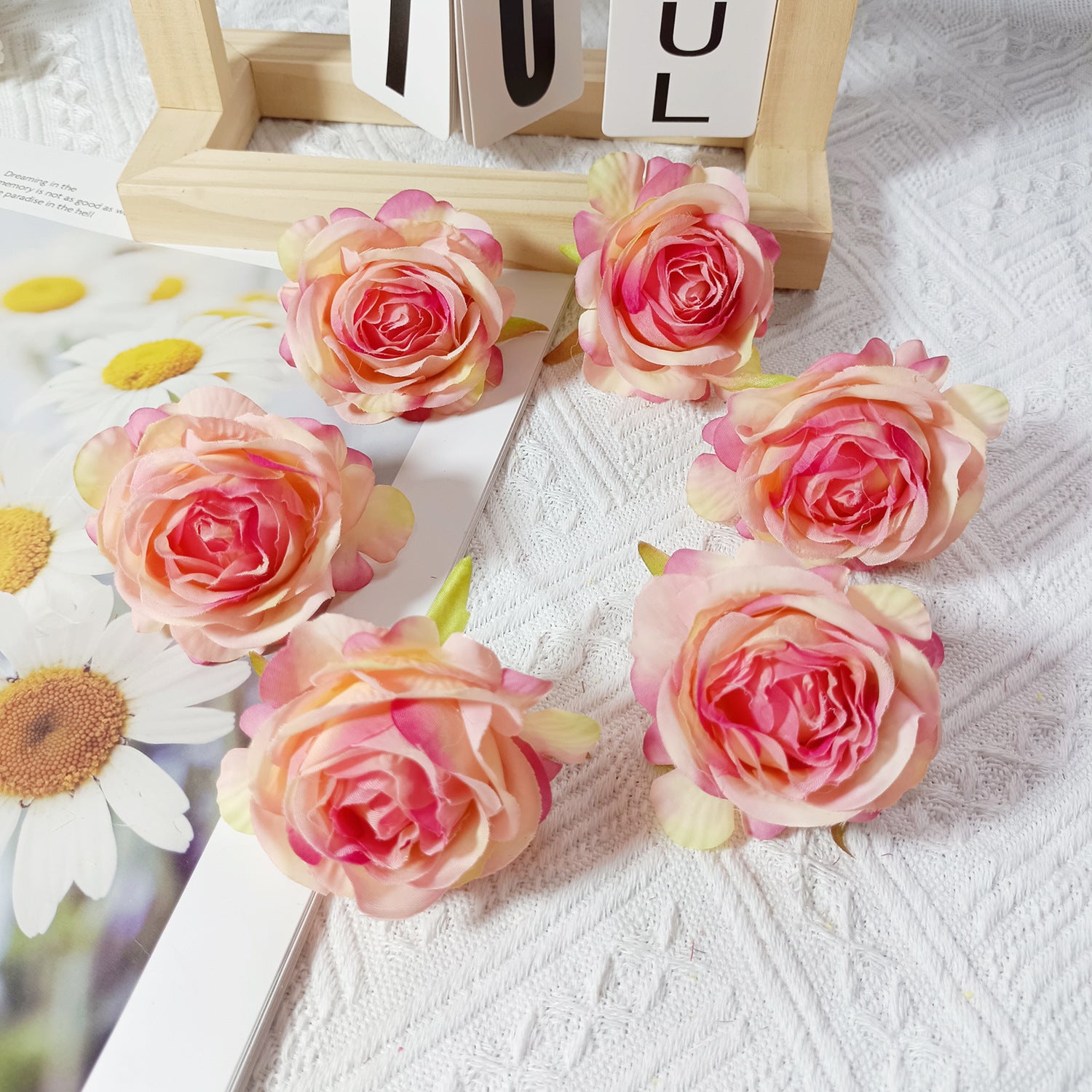 5 cm Hochwertige Kunstrosen, Realistische Seidenblumen, Ideal für Hochzeiten, DIY-Geschenkverpackung, Floristik, Dekoration