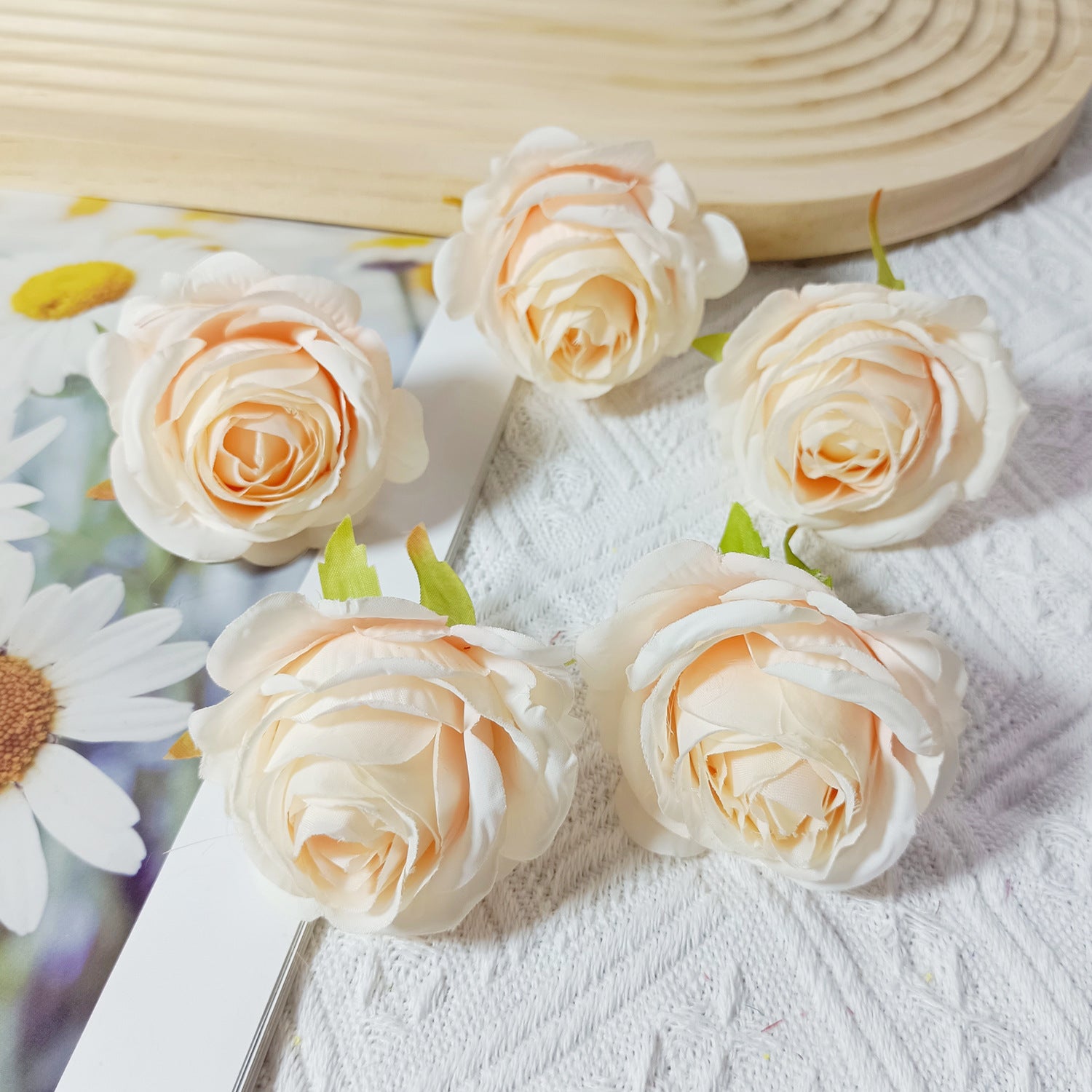 5 cm Hochwertige Kunstrosen, Realistische Seidenblumen, Ideal für Hochzeiten, DIY-Geschenkverpackung, Floristik, Dekoration
