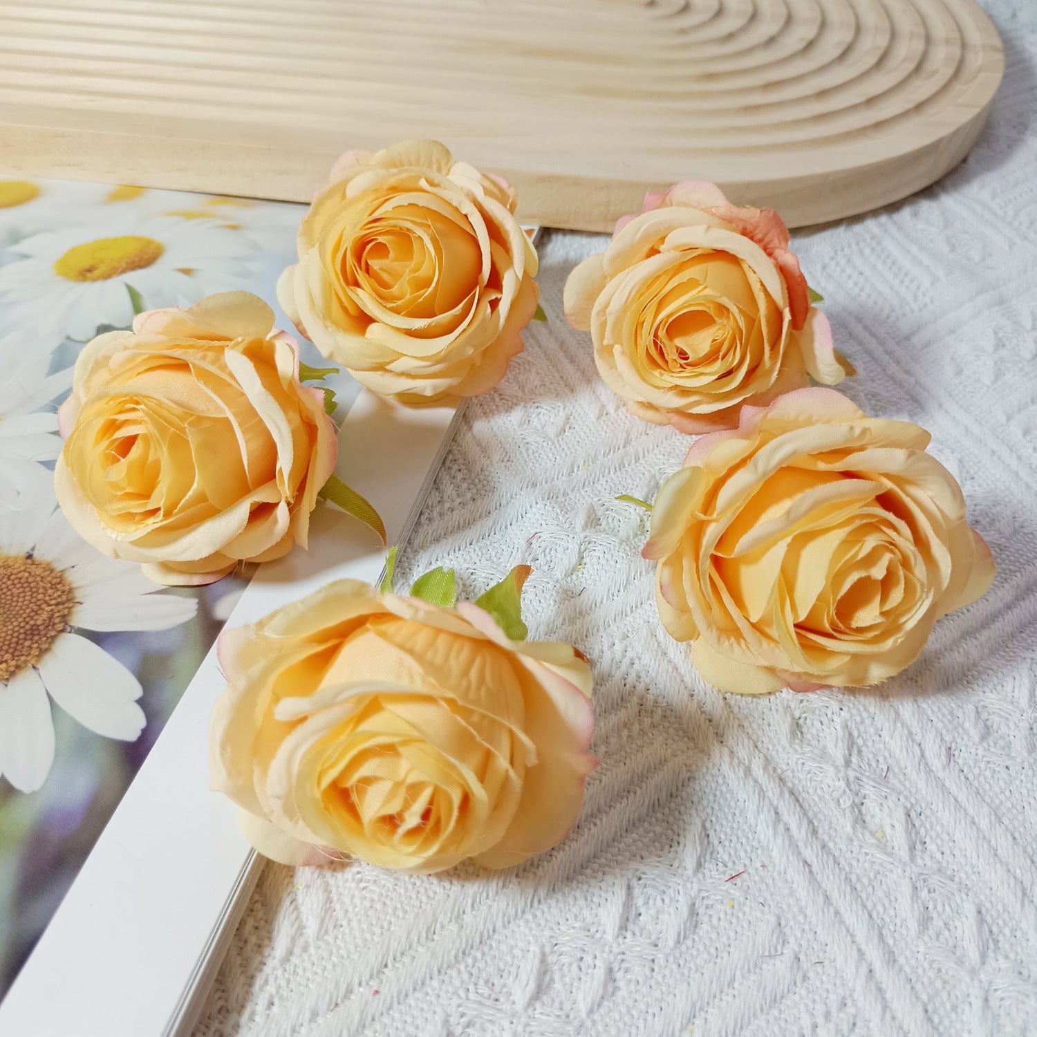 5 cm Hochwertige Kunstrosen, Realistische Seidenblumen, Ideal für Hochzeiten, DIY-Geschenkverpackung, Floristik, Dekoration