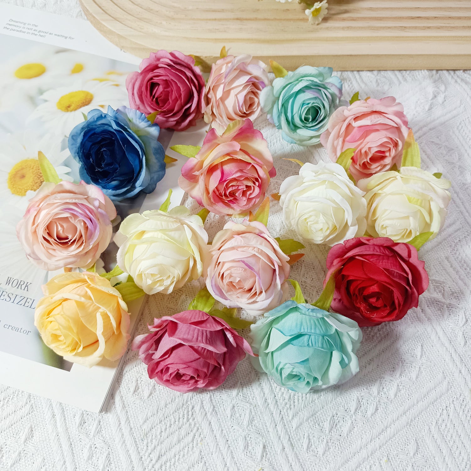 5 cm Hochwertige Kunstrosen, Realistische Seidenblumen, Ideal für Hochzeiten, DIY-Geschenkverpackung, Floristik, Dekoration