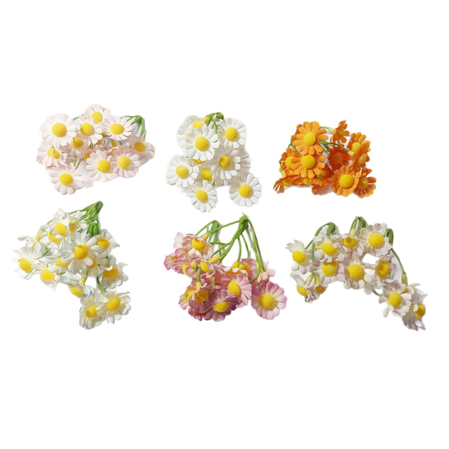 Künstliche kleine Gänseblümchen, 20 Stück, 2cm x 2cm x 7cm, realistisch, DIY, Hochzeitsdekoration, Geschenkverpackung, Floristik