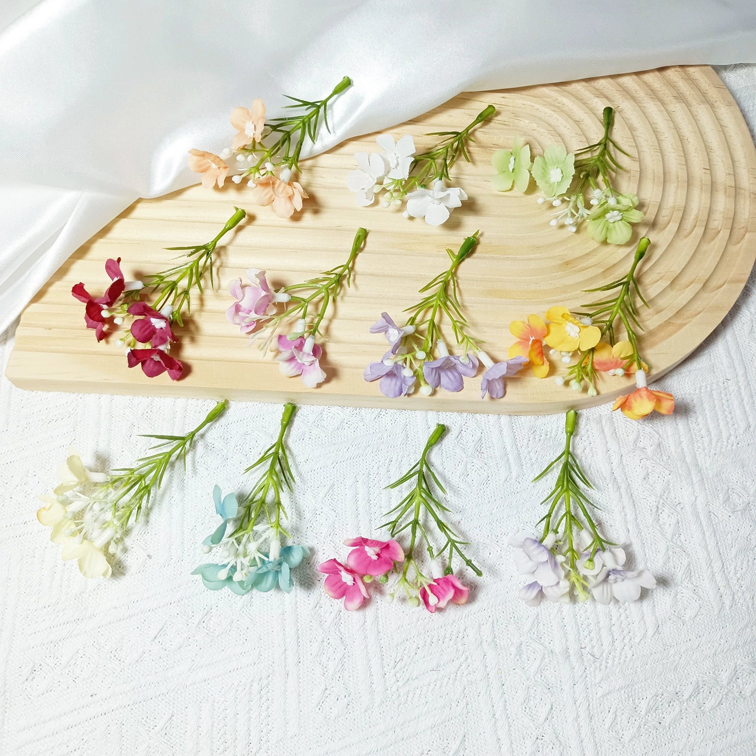 Mini Wildblumen Bund (10 Stk.), 8 cm Kunstblumen zum Basteln, Kleine Seidenblumen für DIY Ansteckblumen, Hochzeit, Gestecke, Geschenk Deko