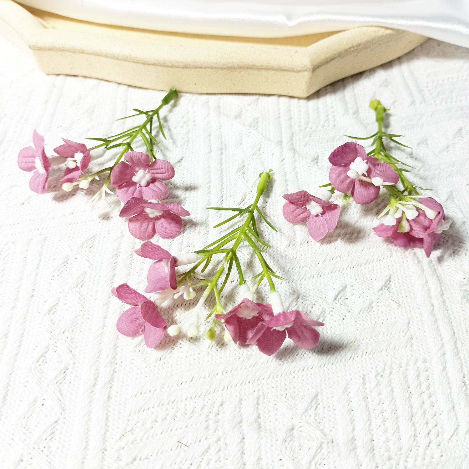 Mini Wildblumen Bund (10 Stk.), 8 cm Kunstblumen zum Basteln, Kleine Seidenblumen für DIY Ansteckblumen, Hochzeit, Gestecke, Geschenk Deko