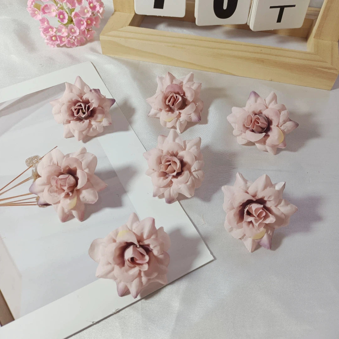 10er Set Rosenköpfe künstlich 4,5cm, Täuschend echte Rosenblüten zum Basteln, für DIY Gestecke, Hochzeitsdeko & Tischdekoration