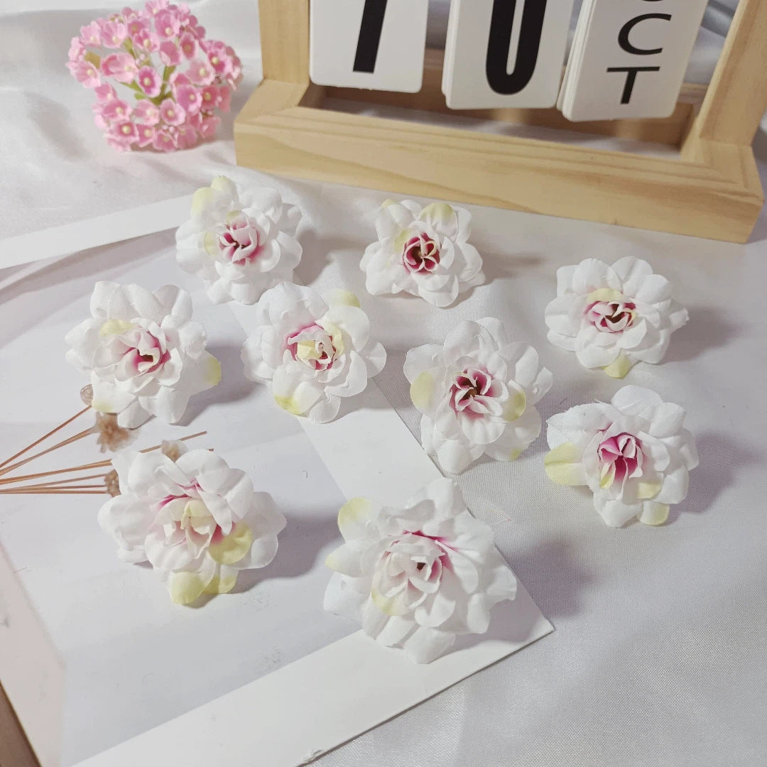10er Set Rosenköpfe künstlich 4,5cm, Täuschend echte Rosenblüten zum Basteln, für DIY Gestecke, Hochzeitsdeko & Tischdekoration