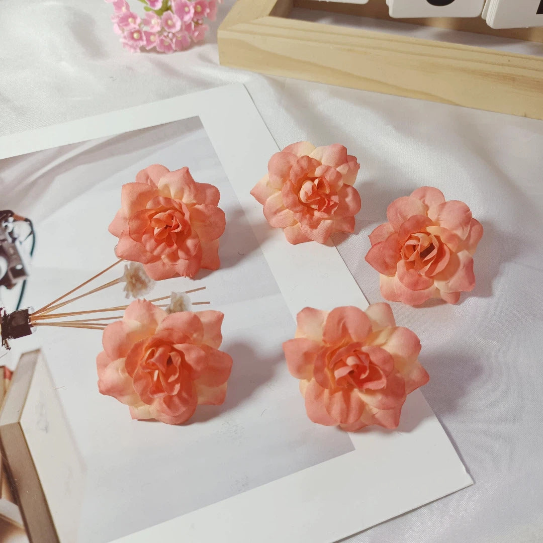 10er Set Rosenköpfe künstlich 4,5cm, Täuschend echte Rosenblüten zum Basteln, für DIY Gestecke, Hochzeitsdeko & Tischdekoration