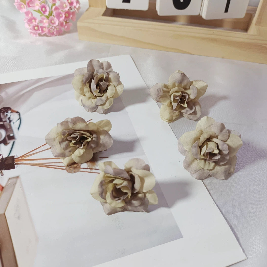 10er Set Rosenköpfe künstlich 4,5cm, Täuschend echte Rosenblüten zum Basteln, für DIY Gestecke, Hochzeitsdeko & Tischdekoration