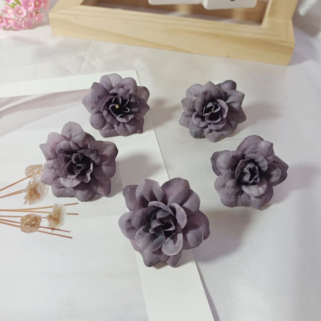 10er Set Rosenköpfe künstlich 4,5cm, Täuschend echte Rosenblüten zum Basteln, für DIY Gestecke, Hochzeitsdeko & Tischdekoration